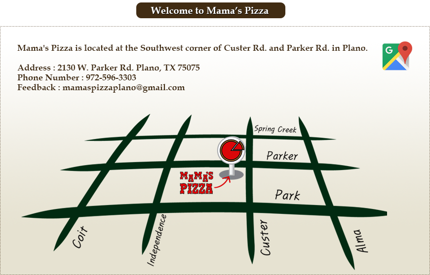 Mama's Pizza Location